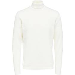 Selected Knitted Turtleneck Blouse - White