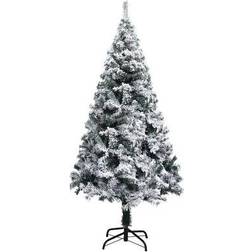 vidaXL Artificial with Flocked Snow Green Christmas Tree 47.2"