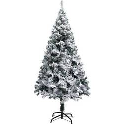 vidaXL Artificial with Flocked Snow Green Juletræ 120cm