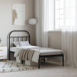 vidaXL Metal Bed Frame with Headboard 75 x 190 cm