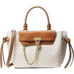 Michael Kors Hamilton Legacy Small Logo Belted Satchel - Vanilla/Acrn