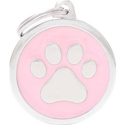 MyFamily Classic Big Pink Circle Paw ID Tag