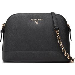 Michael Kors Large Saffiano Leather Dome Crossbody Bag - Black