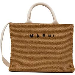 Marni Raffia Small Tote Bag - Raw Sienna/Natural