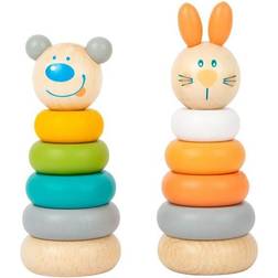 Small Foot Wooden Stacking Tower Animal Pastel Fjernlager, 5-6 dages levering