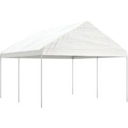 vidaXL Paviljong Med Tak Hvit 4,46x4,08x3,22 m