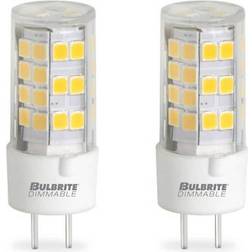 Bulbrite Pack of 2 5 Watt Clear Mini T7 Bi-Pin GY6.35 LED Soft White Light