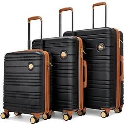 Miami CarryOn Miami CarryOn Brickell 3pc. Expandable Retro Spinner Luggage Set