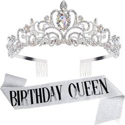 Tiara for women birthday tiara for women ab rhinestone happy birthday queen t