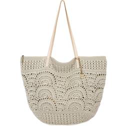 The Sak Faye Hand Crochet Tote - Natural Fan