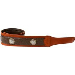 Taylor Grand Pacific Leather Strap, Nickel Conchos Brown 3 In