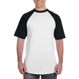 Augusta Men's Short Sleeve Baseball T-shirt - White/Black