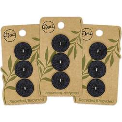 Dritz 20mm Recycled Cotton Round Stitch Buttons Black