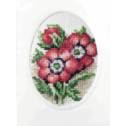 Orchidea Orchidea cross stitch kit: card: anemones
