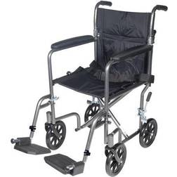 Drive Medical lightweight steel transport wheelchair, fixed full arms