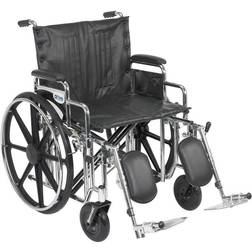 Drive Medical 22" Sentra Extra Heavy Duty Wheelchair, Detachable Desk Arm, Elevating Legrests