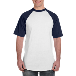 Augusta Men's Short Sleeve Baseball T-shirt - White/Navy