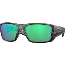 Costa Del Mar Men's Blackfin Pro Polarized Rectangular Sunglasses, Tiger Shark/Green