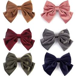 Large Velvet Hair Bow Clips Thick Hair Big Bowknot