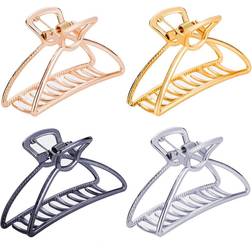 SONG 4PCS Large Metal Hair Claw Clips Hair Catch Barrette Jaw