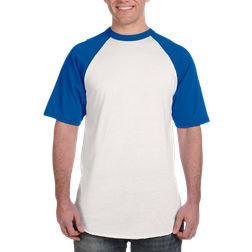 Augusta Men's Short Sleeve Baseball T-shirt - White/Royal