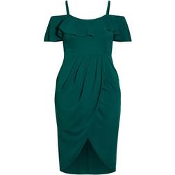 City Chic Flirtation Dress Plus Size - Emerald