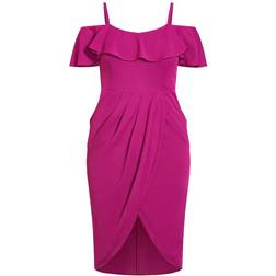 City Chic Flirtation Dress Plus Size - Cerise