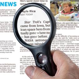 Lighted magnifying glass 3x 45x magnifier lens handheld with light reading