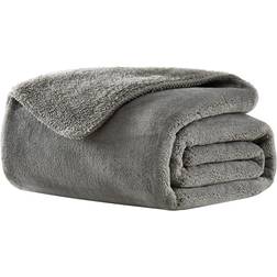 UGG Whitecap Plush Flannel Blankets Silver (177.8x127cm)