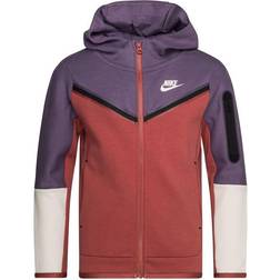 Nike Boy's Sportswear Tech Fleece Full Zip Hoodie - Canyon Purple/Canyon Rust/Light Bone/Light Bone (CU9223-553)