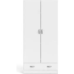 Tvilum Space White Wardrobe with 2 Doors and 1 Drawer 1750 Storage Cabinet