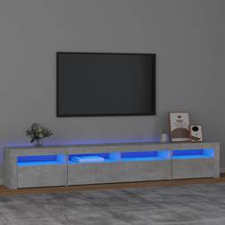 vidaXL sengebord LED-lys betongrå TV-bord