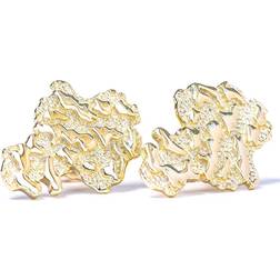 Men's 14k gold plated gold nugget stud earrings