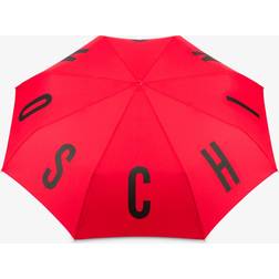 Moschino logo-print folded umbrella women Polyester One Size Red