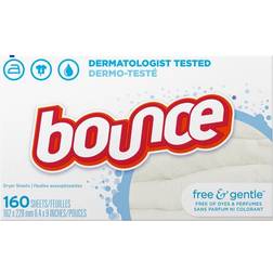 Bounce Fabric Softener Dryer Sheets, Free & Gentle, 160 Packaging May