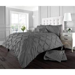Smart Living Double, Charcoal Luxury Alford Duvet Cover Black