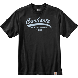 Carhartt Relaxed Fit Heavyweight Graphic Camiseta - Negro/Blanco