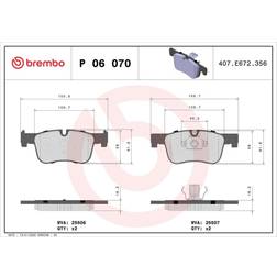 Brembo P06070 Vordere Bremsbeläge, Anzahl 4