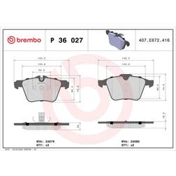 Brembo Bromsbeläggssats, skivbroms P 36 027