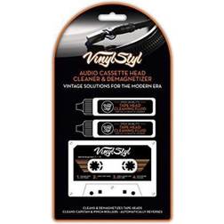 Vinyl styl audio tape cassette head cleaner & demagnetizer