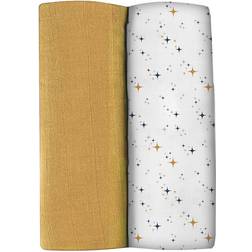 Beaba Burp Cloths 2-pack Honey Yellow Starry Night