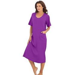 Woman Within Plus Ribbed Sleepshirt in Fresh Berry Size 4X