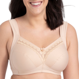 Miss Mary High Cotton Content Soft Bra - Beige