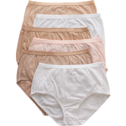 Hanes Women's Ultimate Brief 6-pack - Soft Taupe/White/Nude/Light Buff/Nude Heather/Sugar Flower Sweet Dot