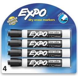 Expo Low Odor Dry Erase Markers Chisel Tip Black 4-pack