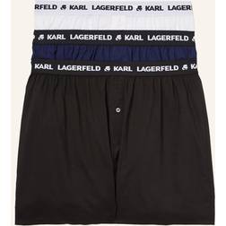 Karl Lagerfeld Herr Vävda Boxershorts Set Med 3 - Svart/Vit/Marinblått