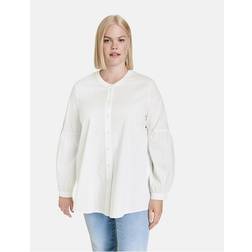 Samoon Bluse mit Ballonärmeln Weiss