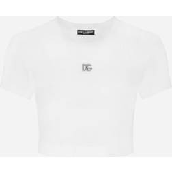 Dolce & Gabbana Cropped jersey T-shirt with DG logo