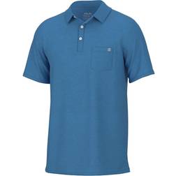 Huk Men's Waypoint Polo Azure Blue