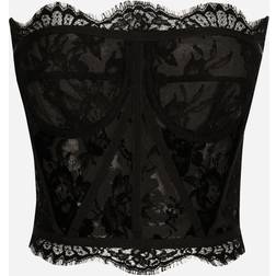 Dolce & Gabbana Cotton lace bustier black